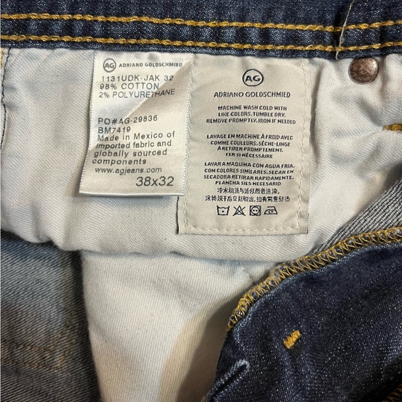 Men’s blue jeans slim straight Adriano Goldschmied pants denim Size 38X32 - Picture 11 of 12